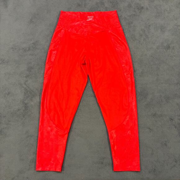 Sofia Active Pants - Sofia Active Red Leggings Snake Animal Print Cross Over Waist Women's Size XL